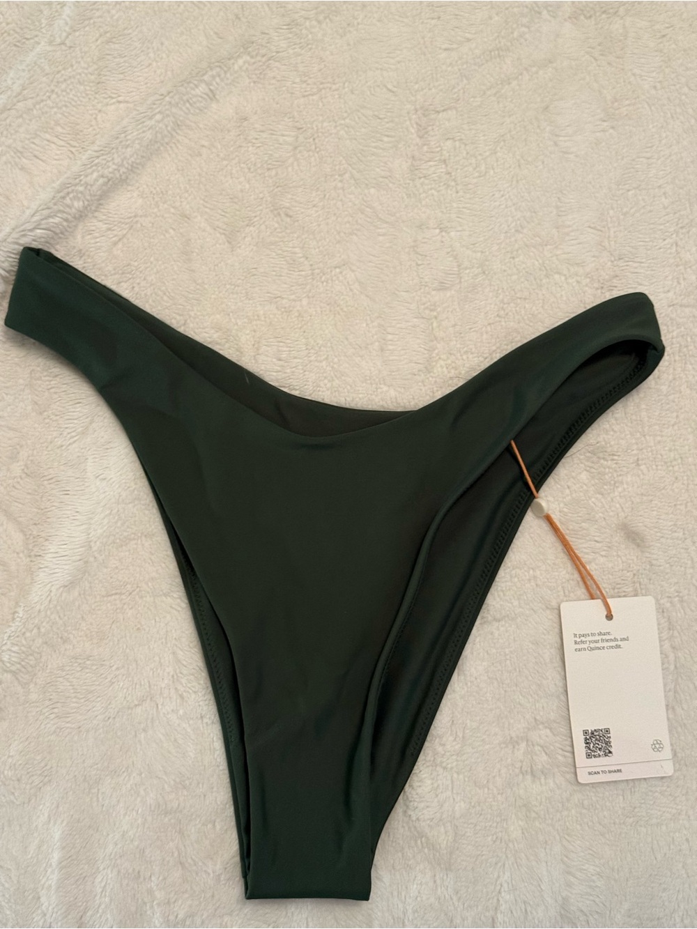 NWT Quince Italian high leg bikini bottom